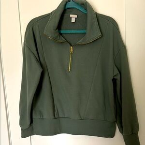 Green Half-Zip Pullover